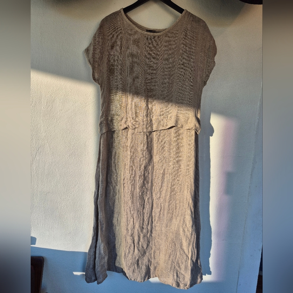 100% Linen Dress, Very Beatiful Rustic Weave And Style